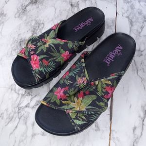 Alegria by PG lite floral black platform Sandal Size 38